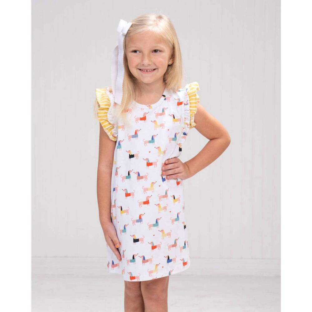 NEW THE OAKS APPAREL lori darling pups dress in white